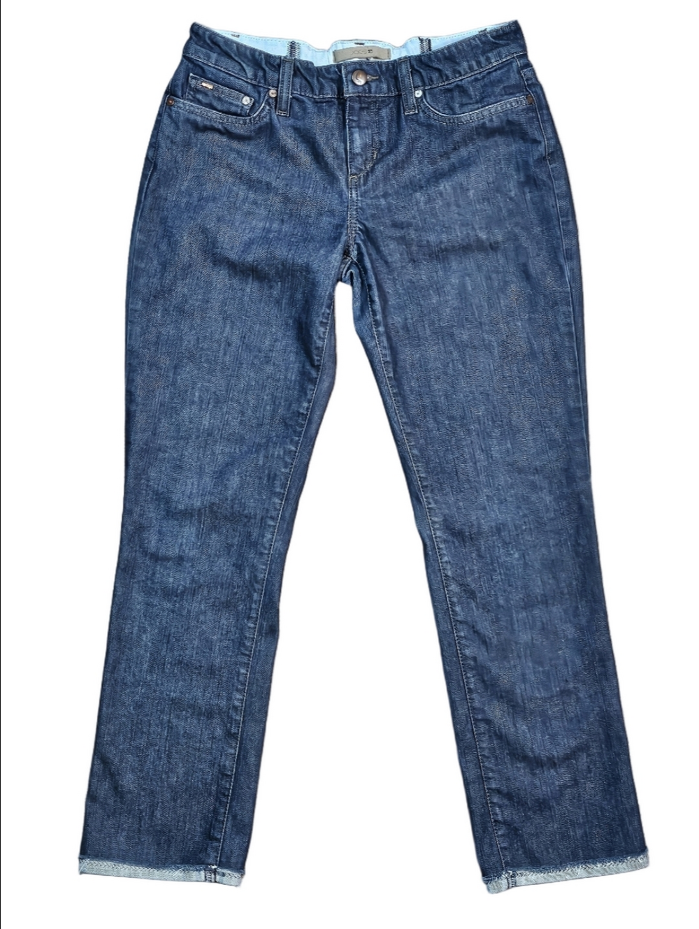 Joe's Jeans Cigarette Fit Dark Otis Wash Stretch Denim Low Rise Cuffed Hem Jean